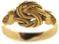 Edwardian 18ct Gold Knot Ring set with Three Diamonds