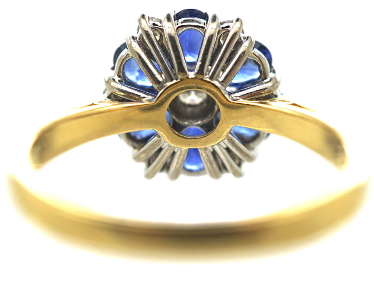 18ct Gold, Sapphire & Diamond Cluster Ring