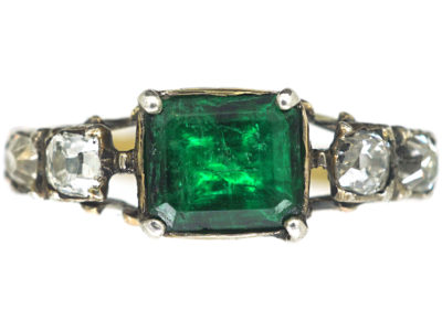 Georgian Emerald & Diamond Ring Georgian Emerald & Diamond Ring