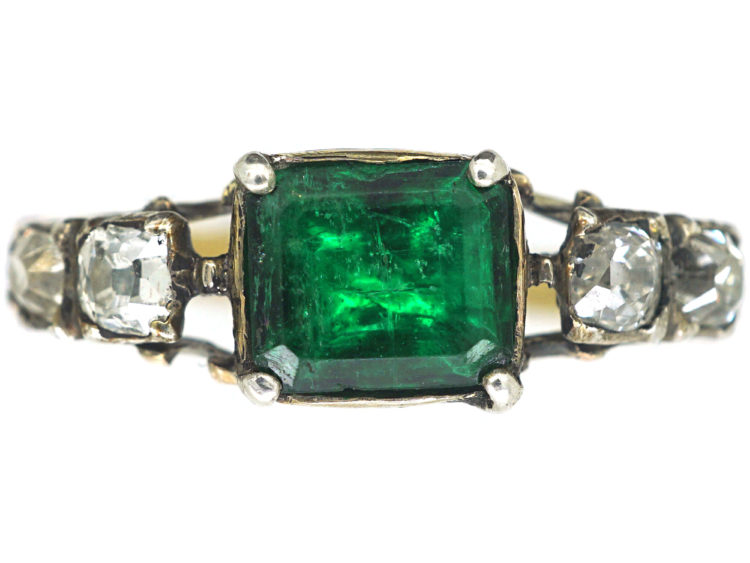 Georgian Emerald & Diamond Ring