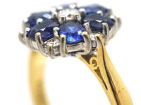18ct Gold, Sapphire & Diamond Cluster Ring