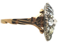 Georgian 14ct Gold & Silver, Rose Diamond Cluster Ring