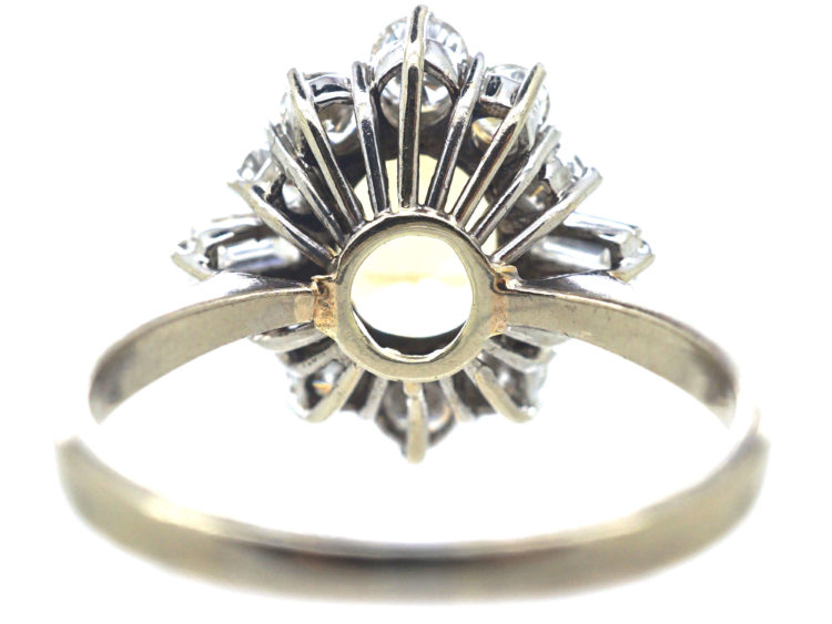 18ct White Gold, Topaz & Diamond Ring