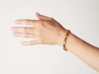 Edwardian 15ct Gold Bracelet set with Peridots