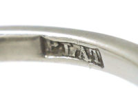 Art Deco Platinum, Sapphire & Diamond Square Ring