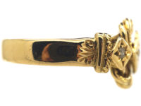 Edwardian 18ct Gold Knot Ring set with Three Diamonds