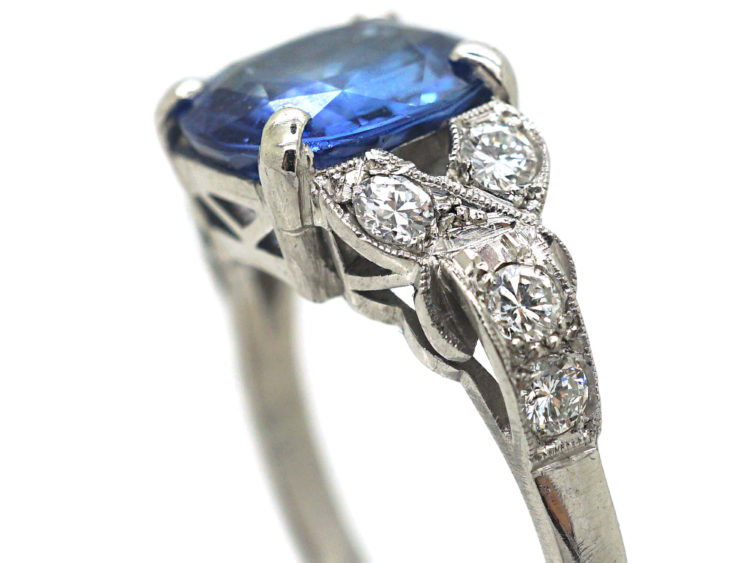 Art Deco Platinum, Sapphire & Diamond Ring