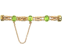 Edwardian 15ct Gold Bracelet set with Peridots