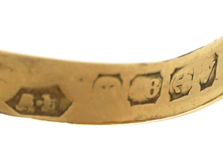Edwardian 18ct Gold Knot Ring set with Three Diamonds