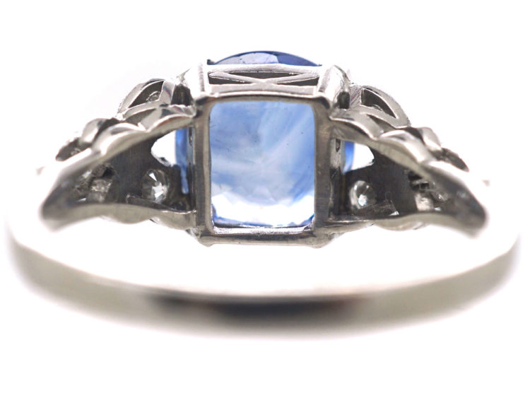 Art Deco Platinum, Sapphire & Diamond Ring