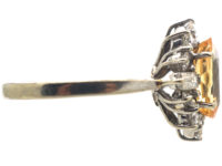 18ct White Gold, Topaz & Diamond Ring