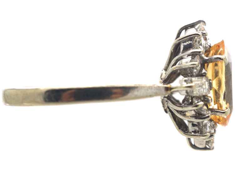 18ct White Gold, Topaz & Diamond Ring