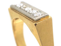 Art Deco 18ct Gold & Platinum, Diamond Five Stone Ring