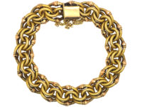 French Belle Epoque 18ct Two Colour Gold Woven Design Bracelet