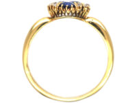 Edwardian 18ct Gold Sapphire & Diamond Cluster Ring