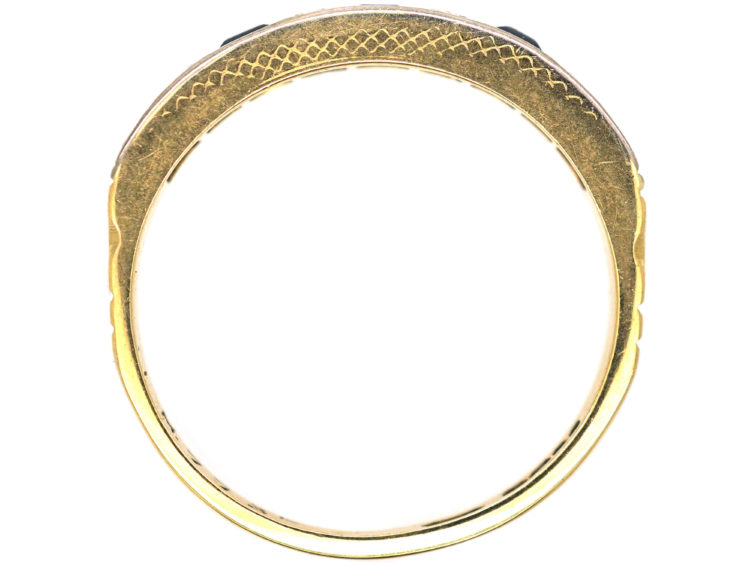 18ct Gold Sapphire & Diamond Half Eternity Ring