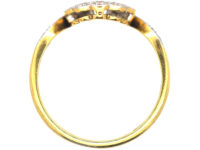 Art Deco 18ct Gold & Platinum, Diamond Fan Ring