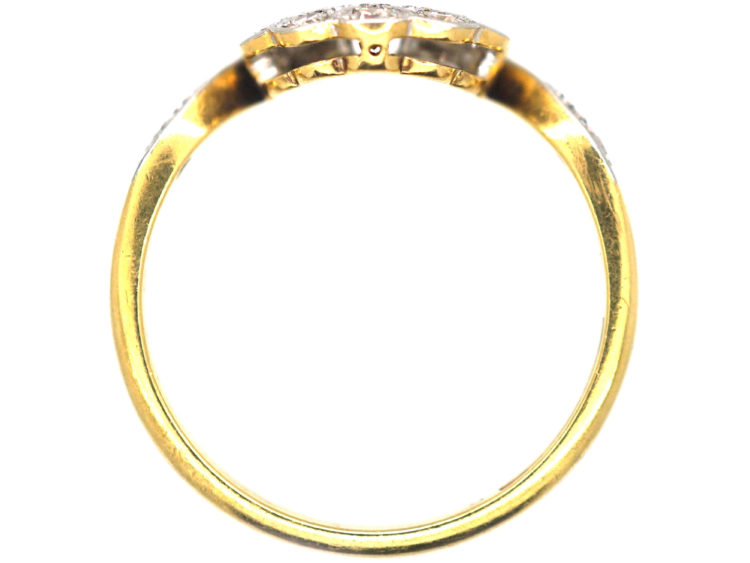 Art Deco 18ct Gold & Platinum, Diamond Fan Ring