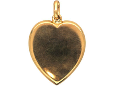 Edwardian Large 9ct Gold Plain Heart Locket