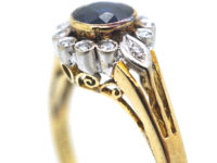 Early 20th Century 14ct Gold Sapphire & Diamond Cluster Ring
