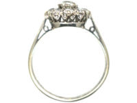 18ct White Gold & Platinum, Diamond Daisy Cluster Ring