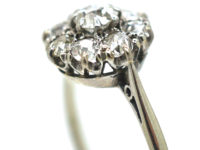 18ct White Gold & Platinum, Diamond Daisy Cluster Ring