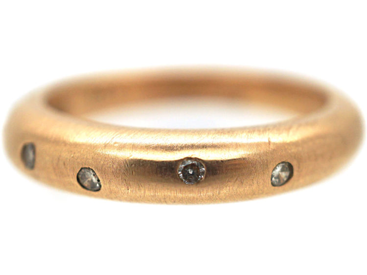 14ct Red Gold Ring set with Diamonds