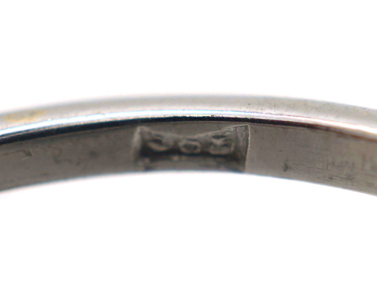 Edwardian 14ct White Gold Two Stone Diamond Crossover Ring