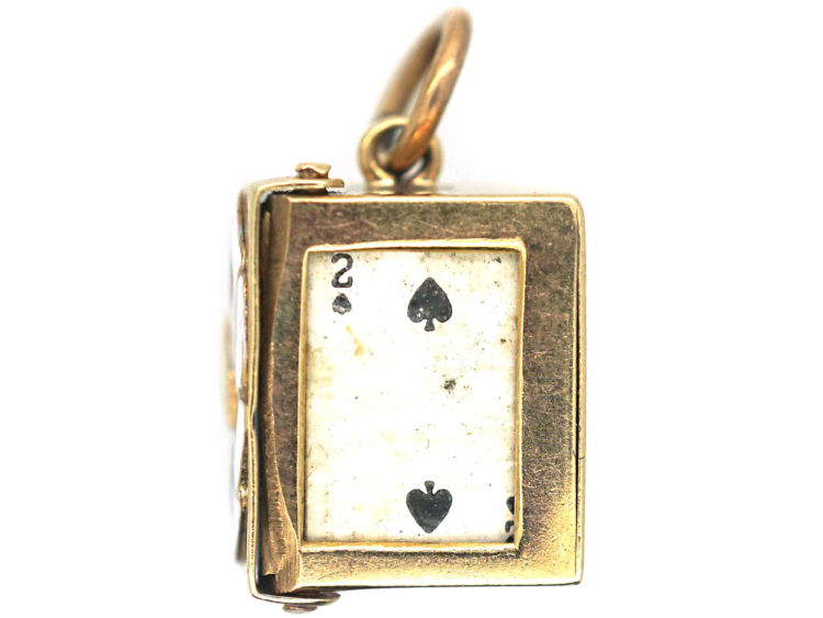 9ct Gold Aces Charm with Cards Inside