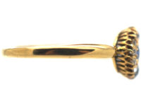 Edwardian 18ct Gold Sapphire & Diamond Cluster Ring