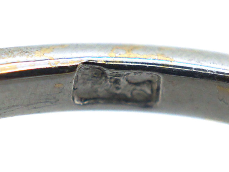 Edwardian 14ct White Gold Two Stone Diamond Crossover Ring