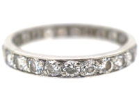 Art Deco French Platinum Diamond Eternity Ring