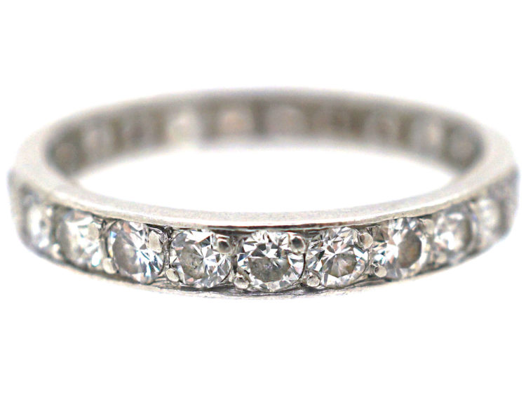 Art Deco French Platinum Diamond Eternity Ring