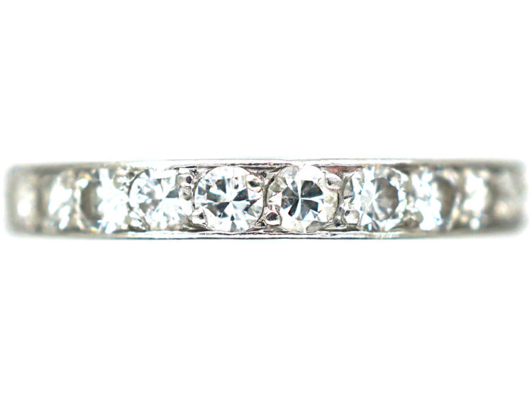 Art Deco French Platinum Diamond Eternity Ring
