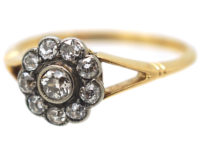 Edwardian 18ct Gold & Diamond Cluster Ring