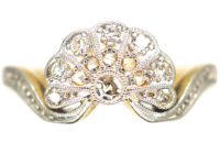 Art Deco 18ct Gold & Platinum, Diamond Fan Ring