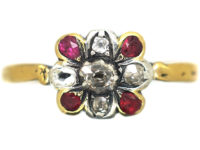 Georgian 18ct Gold, Ruby & Diamond Ring