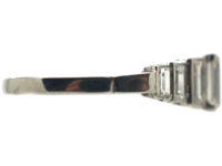 Art Deco Platinum Seven Stone Baguette Step Cut Diamond Ring