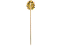 Victorian Two Coloured 9ct Gold Rose Motif Tie Pin