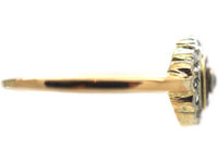 Art Deco 18ct Gold & Platinum, Diamond & Ruby Target Ring