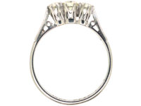 Art Deco Platinum,Three Stone Diamond Ring