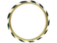 Victorian 18ct Gold Green & White Enamel Ring