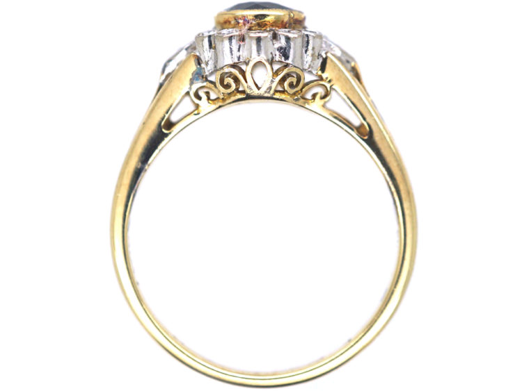Early 20th Century 14ct Gold Sapphire & Diamond Cluster Ring