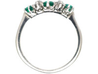 Art Deco Emerald & Diamond Three Stone Ring