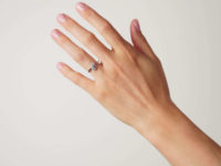 Edwardian 14ct White Gold Two Stone Diamond Crossover Ring