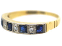 18ct Gold Sapphire & Diamond Half Eternity Ring