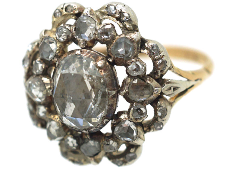 Georgian Rose Diamond Cluster Ring