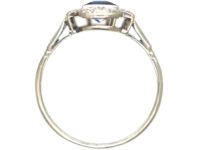 Art Deco Platinum, Sapphire & Diamond Geometric Ring