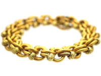 French Belle Epoque 18ct Two Colour Gold Woven Design Bracelet