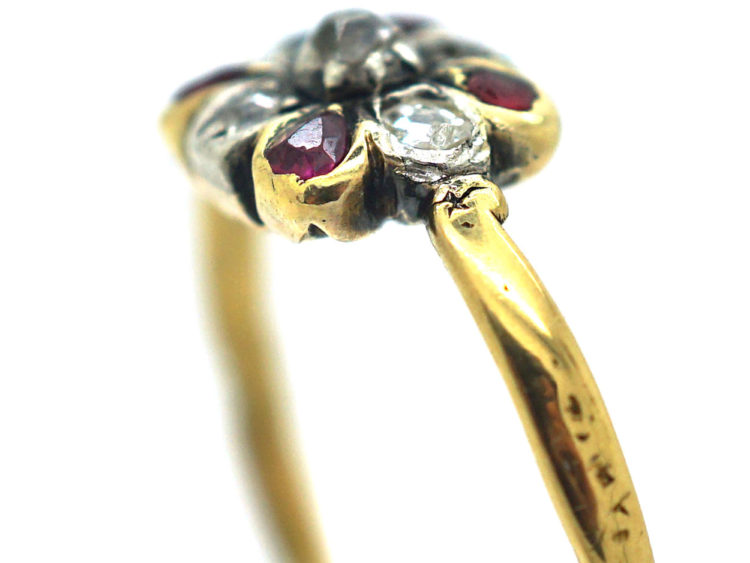 Georgian 18ct Gold, Ruby & Diamond Ring